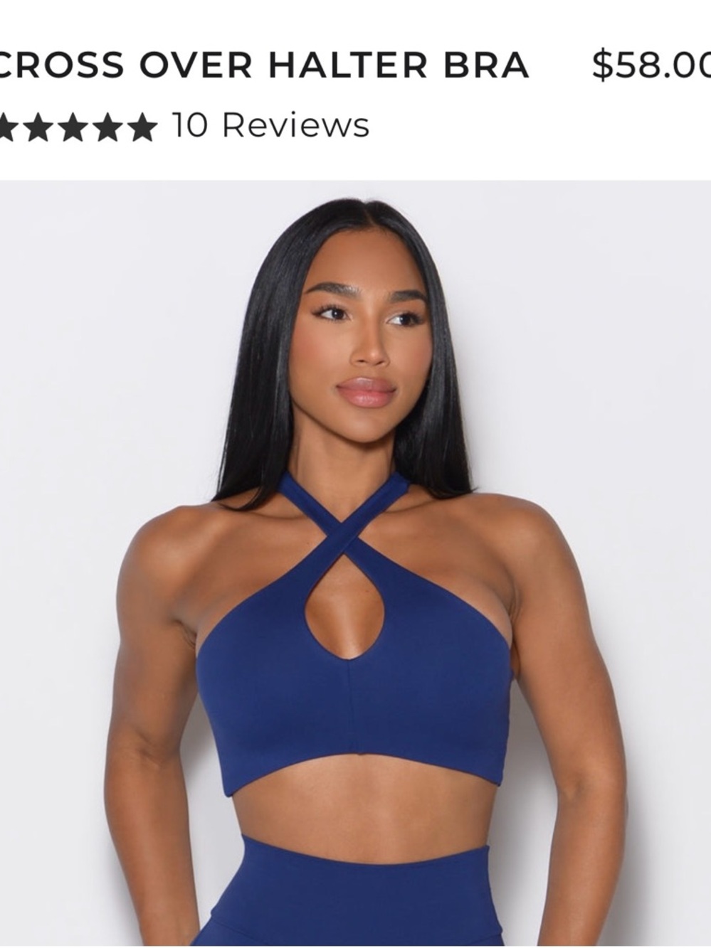 Bombshell Cross Over Halter Bra in Deep Blue